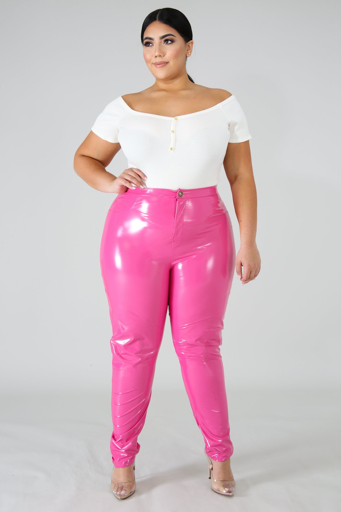 Pink Shiny Liquid Pants