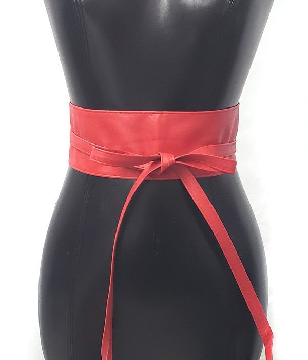 Red Slim Kimono Plus Size Belt