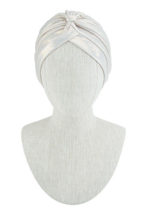 White Metallic Texture Turban