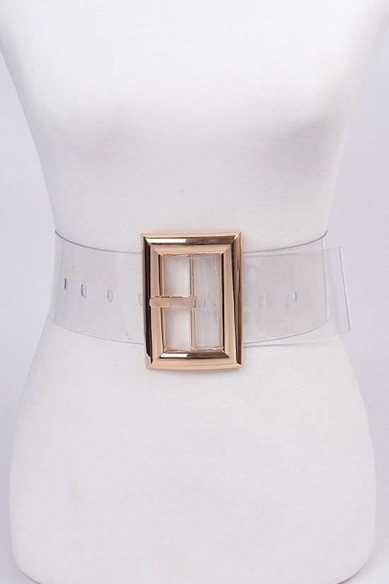 Gold Buckle Clear Belt