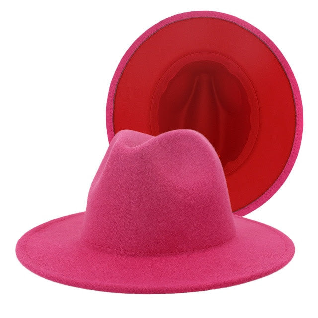 Pink Curvaceous Wool Fedora