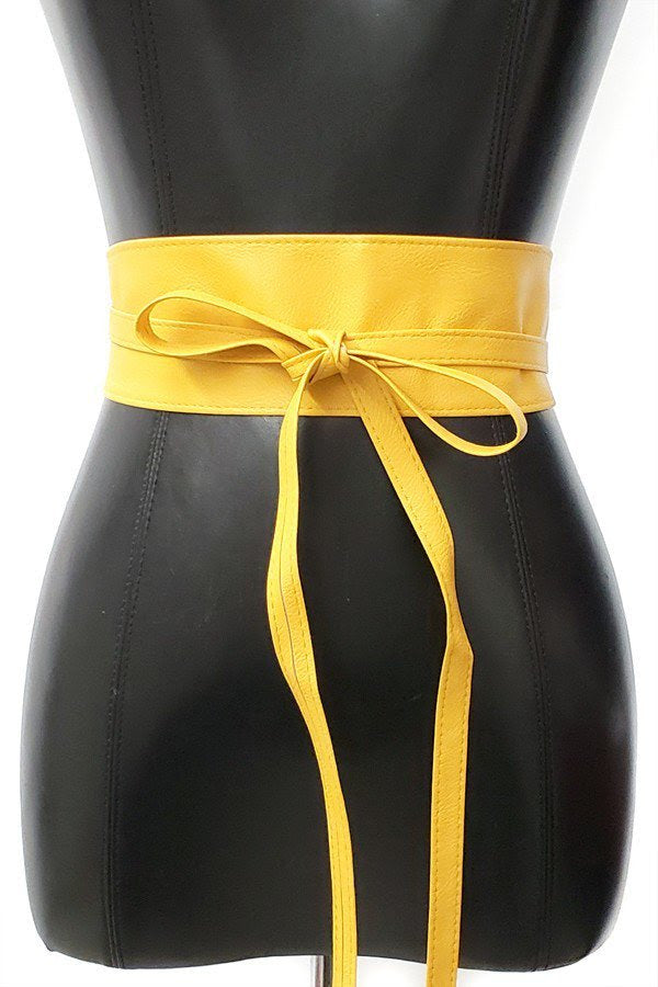 Yellow/Mustard Slim Kimono Plus Size Belt