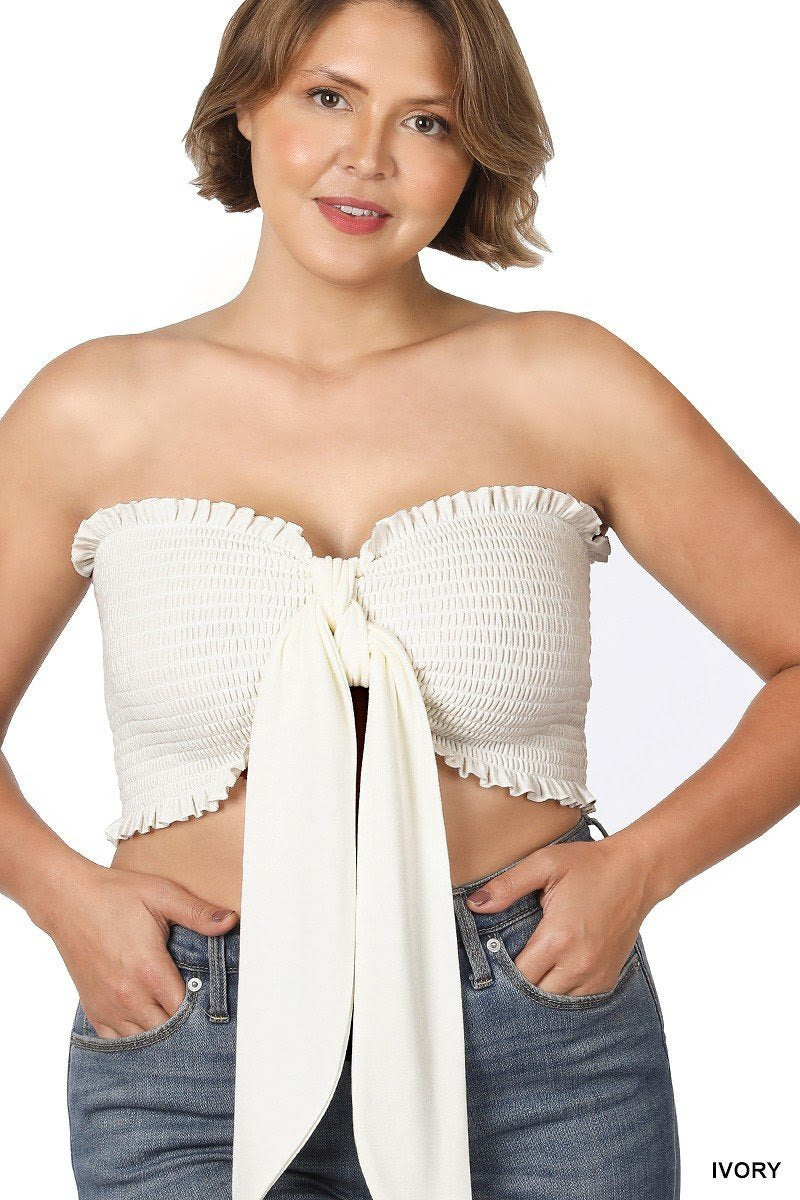 Smocked Tied Tube Top