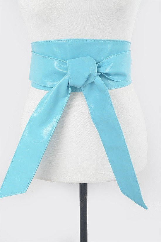 Load image into Gallery viewer, Light Blue Wide Kimono Plus Size Belt
