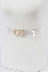 Pearl Buckle Clear Belt